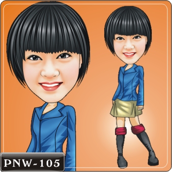 女生人像Q版漫畫PNW-105